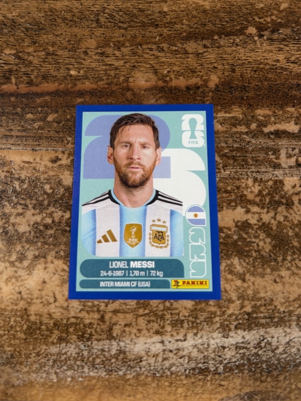 Messi Blue Cumple Foil.
2026 Panini Fifa World cup Sticker
